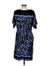 BCBGMAXAZRIA Print Blue Casual Dress Size L - photo 2