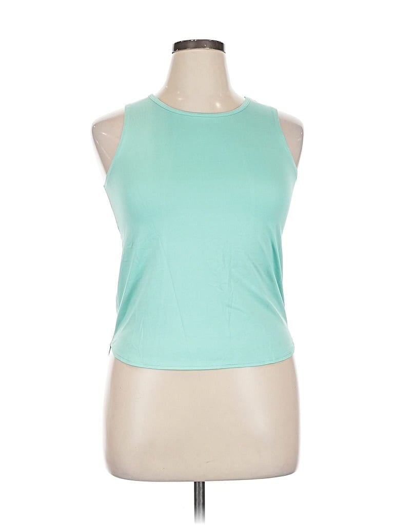 TEK GEAR Pre-owned Sleeveless Top Teal Halter Neckline Tops In Blue