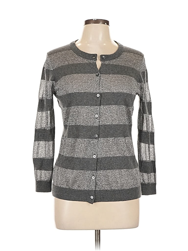 Pre-owned Ann Taylor Cardigan Sweater In Gray