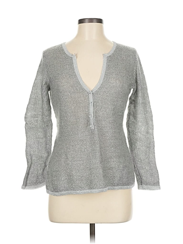 Pre-owned Ann Taylor Factory Pullover Sweater In Silver