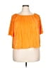 Just Be... 100% Polyester Orange Short Sleeve Blouse Size 2X - photo 1