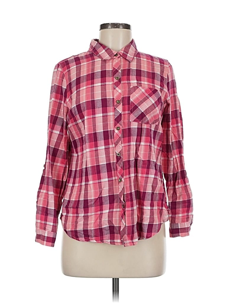 Pre-owned Laura Scott Long Sleeve Button Down Shirt In Pink