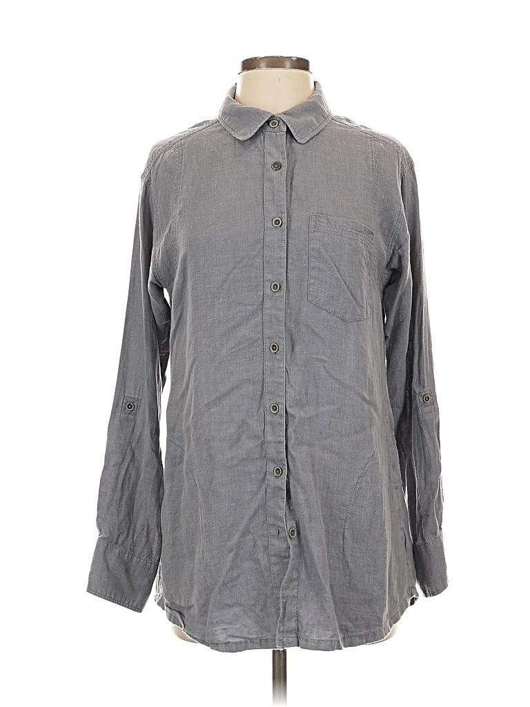 Pre-owned Prana Long Sleeve Button Down Shirt In Gray