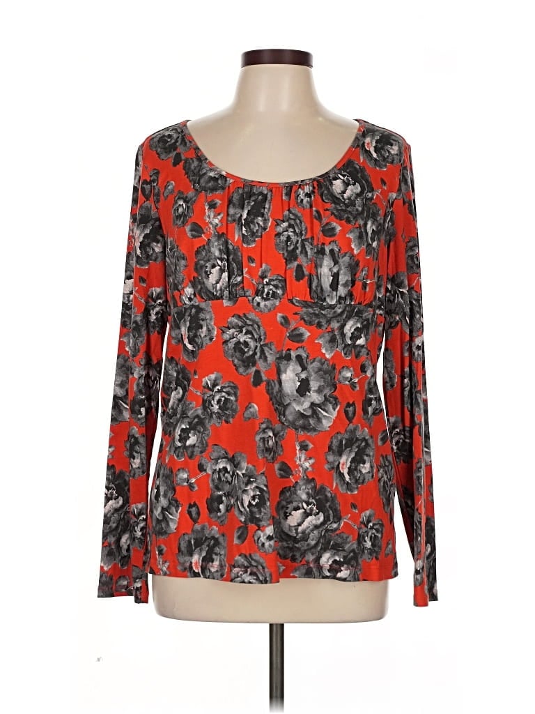 Pre-owned Ann Taylor Loft Outlet Long Sleeve Blouse In Orange