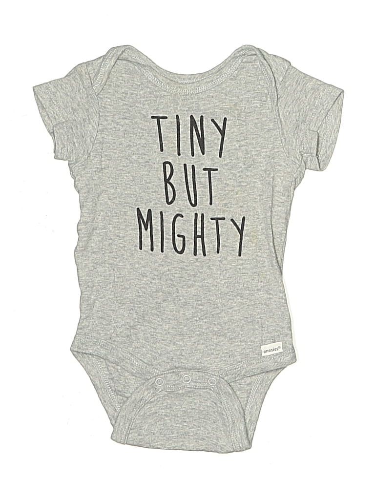 Pre-owned Onesies Babies' Short Sleeve Onesie In Gray