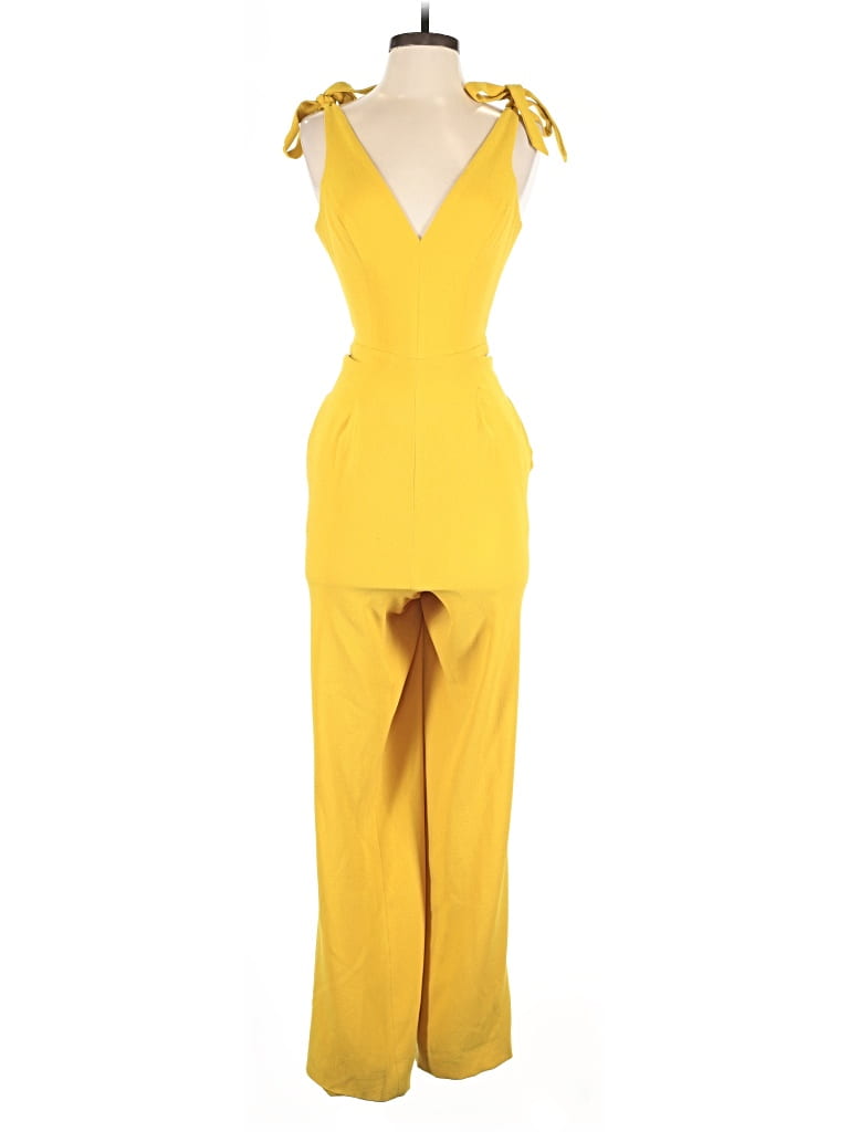Pre-owned Dress The Population Jumpsuit In Yellow