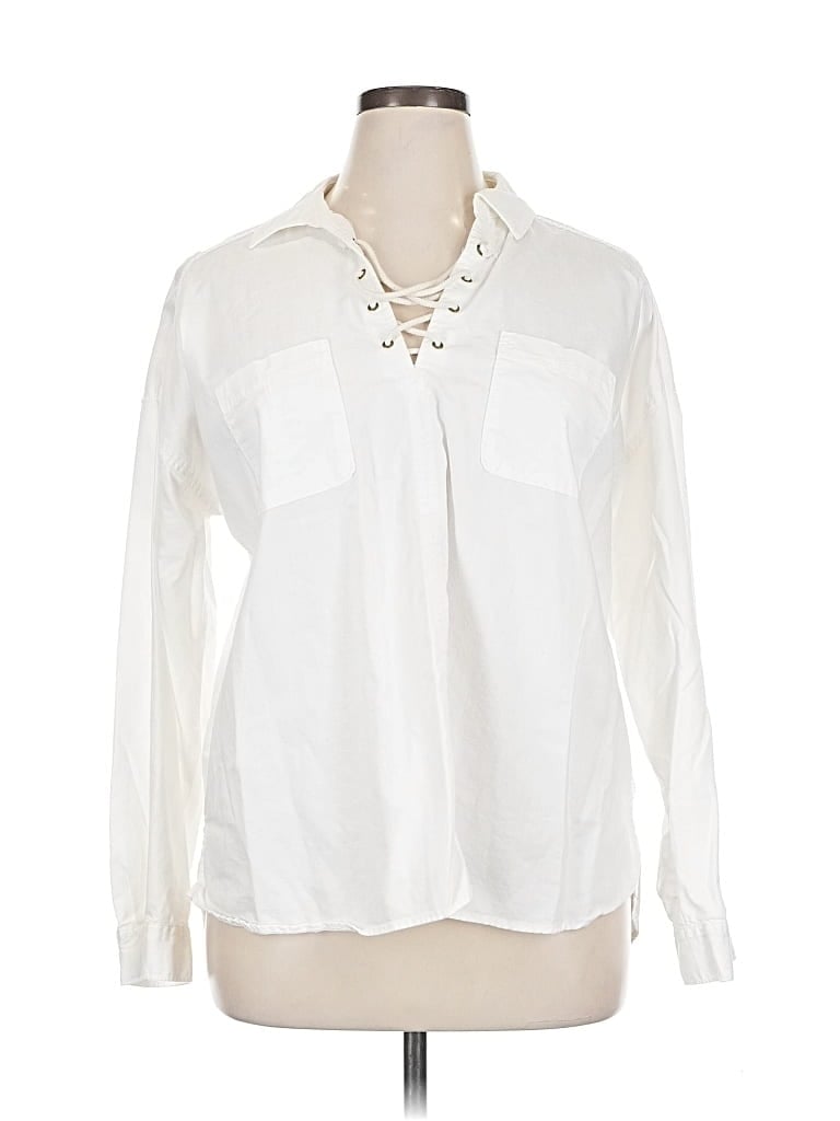 Pre-owned Sonoma Goods For Life Long Sleeve Blouse In White