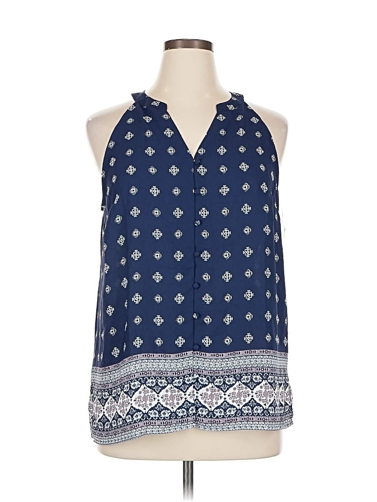 FORTUNE + IVY Pre-owned Sleeveless Blouse In Blue