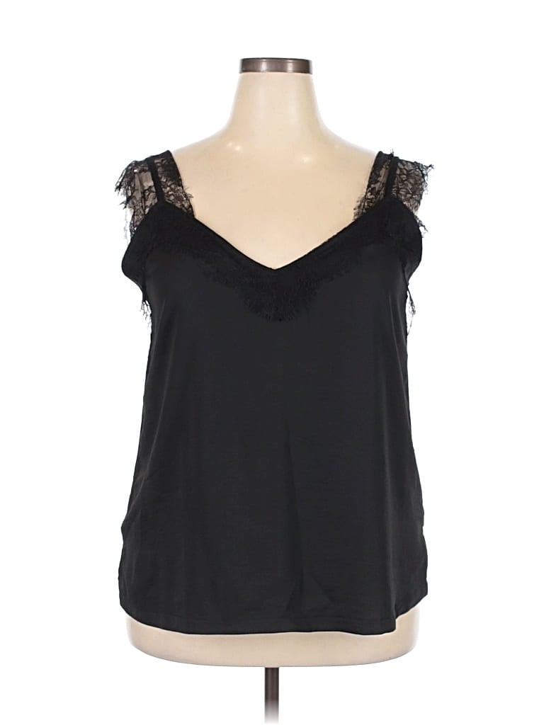 Pre-owned Unbranded Sleeveless Blouse In Black