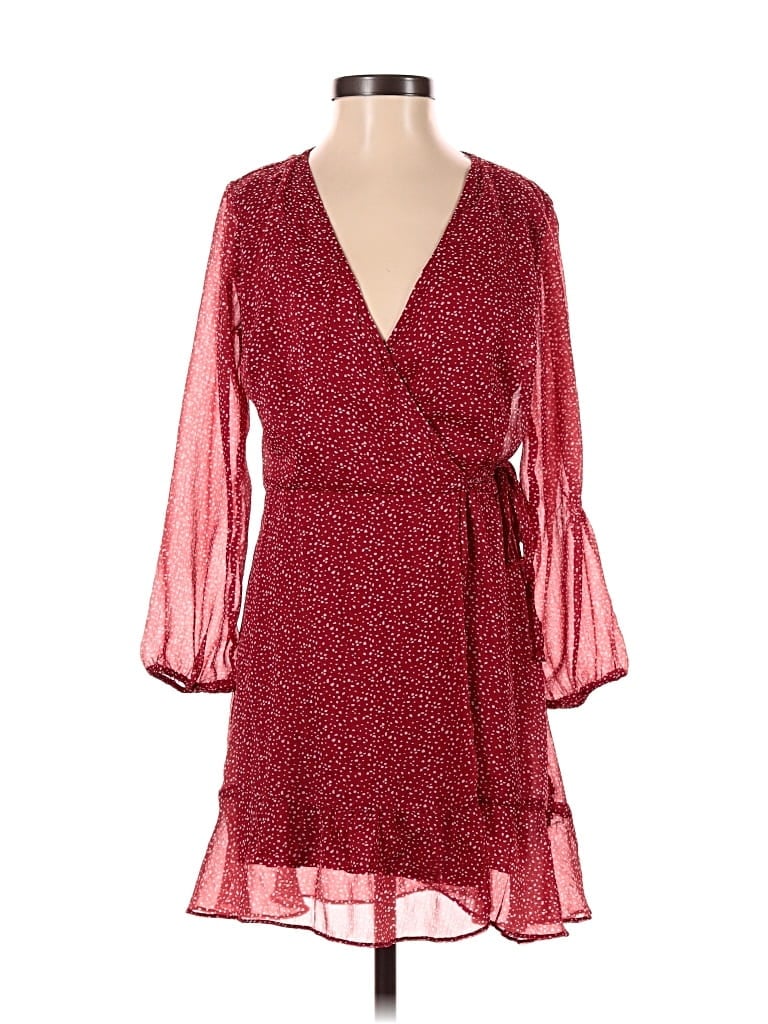 Pre-owned Abercrombie & Fitch Casual Dress In Burgundy
