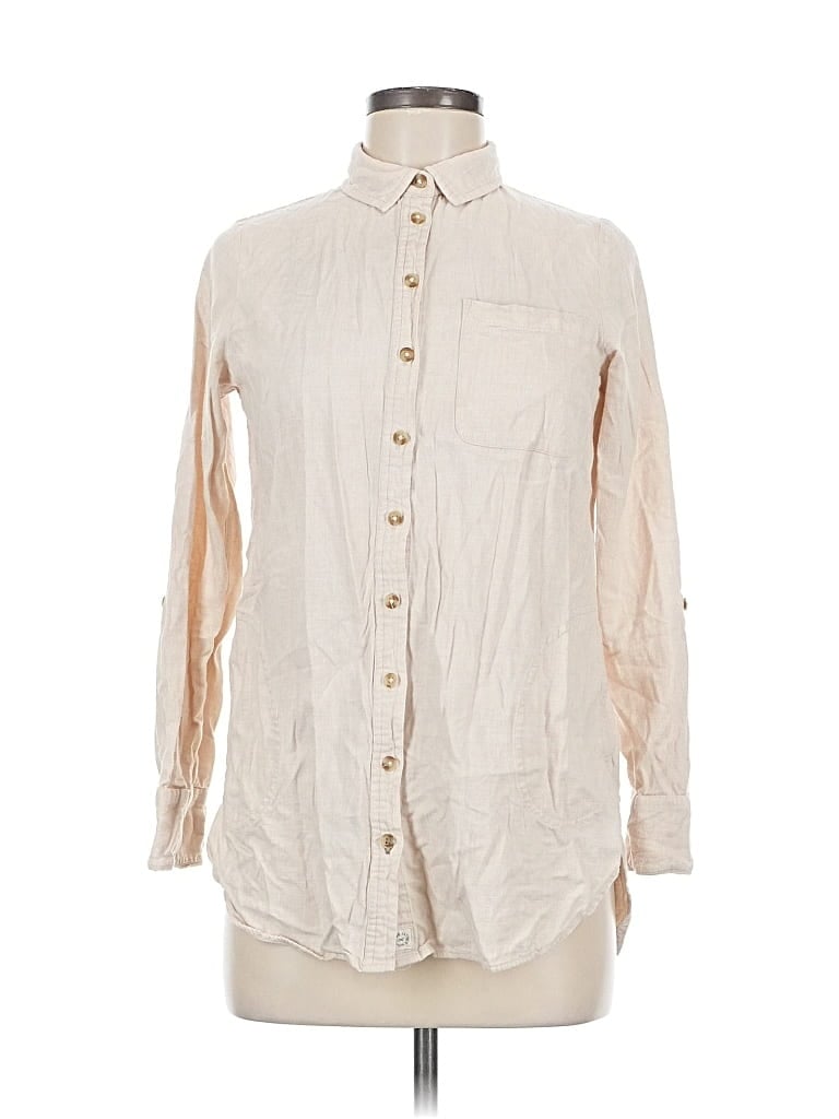 Pre-owned Fat Face Long Sleeve Button Down Shirt In White