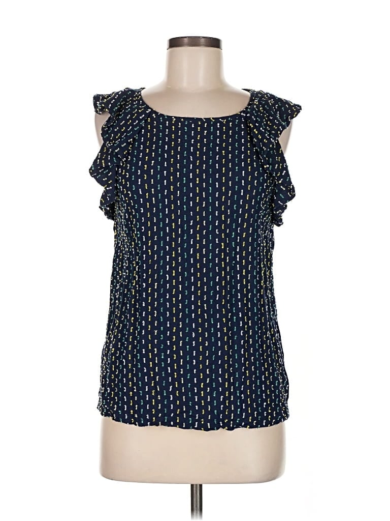 Pre-owned Ann Taylor Loft Sleeveless Blouse In Blue