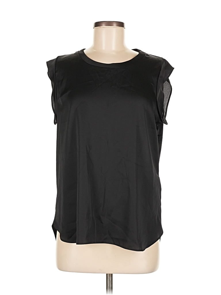 Click to view more detailed imagery on our partner's website Pre-owned Dkny Short Sleeve Top Black Keyhole Neckline Tops