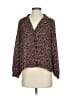 Aqua 100% Polyester Floral Burgundy 3/4 Sleeve Blouse Size S - photo 1