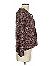 Aqua 100% Polyester Floral Burgundy 3/4 Sleeve Blouse Size S - photo 4