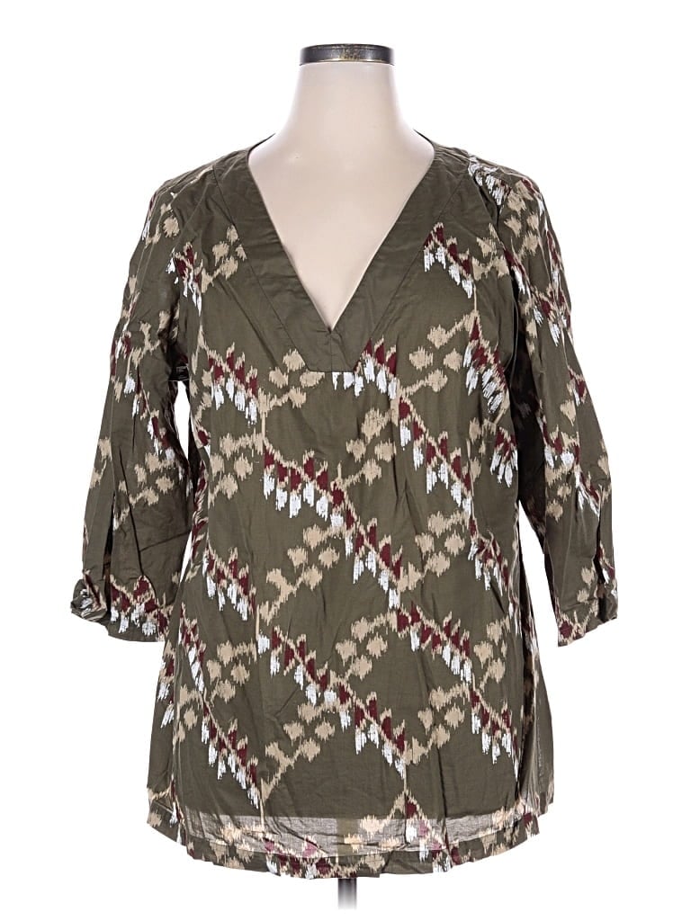 UNBRANDED Pre-owned 3/4 Sleeve Blouse In Green