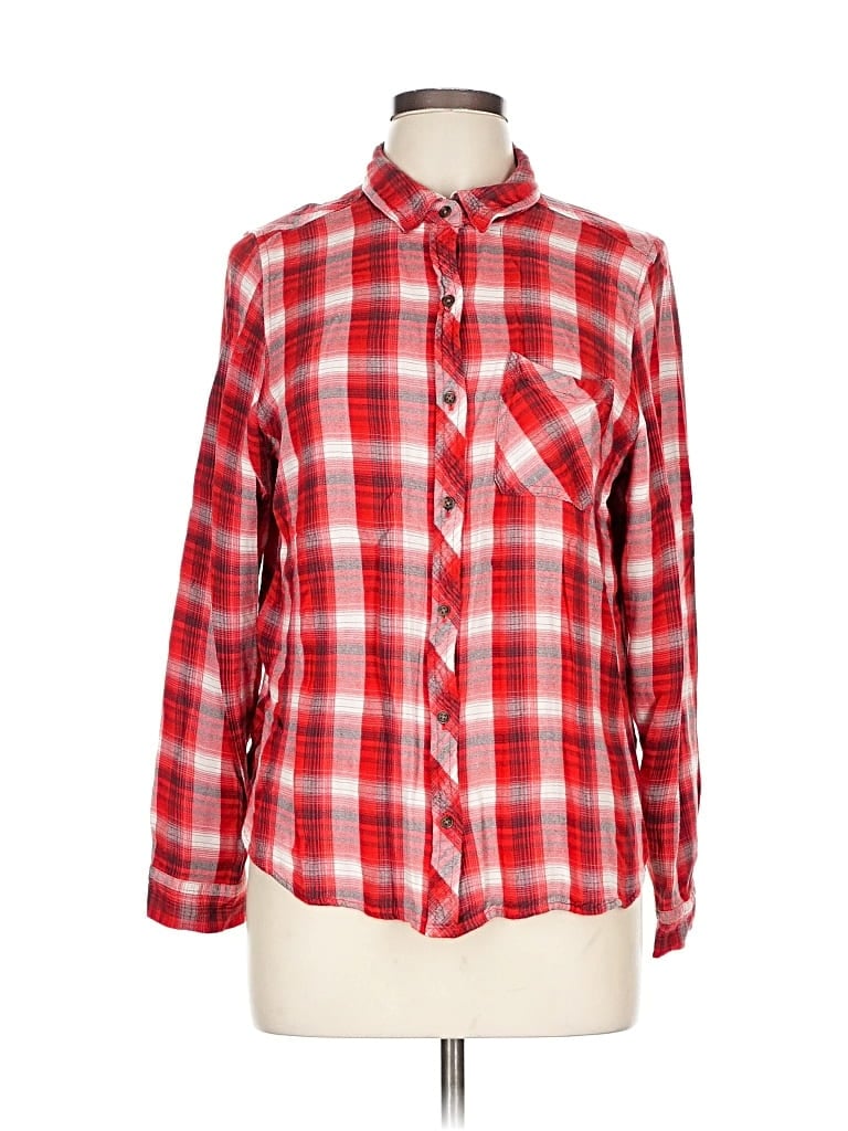 Pre-owned Universal Thread Long Sleeve Button Down Shirt In Red