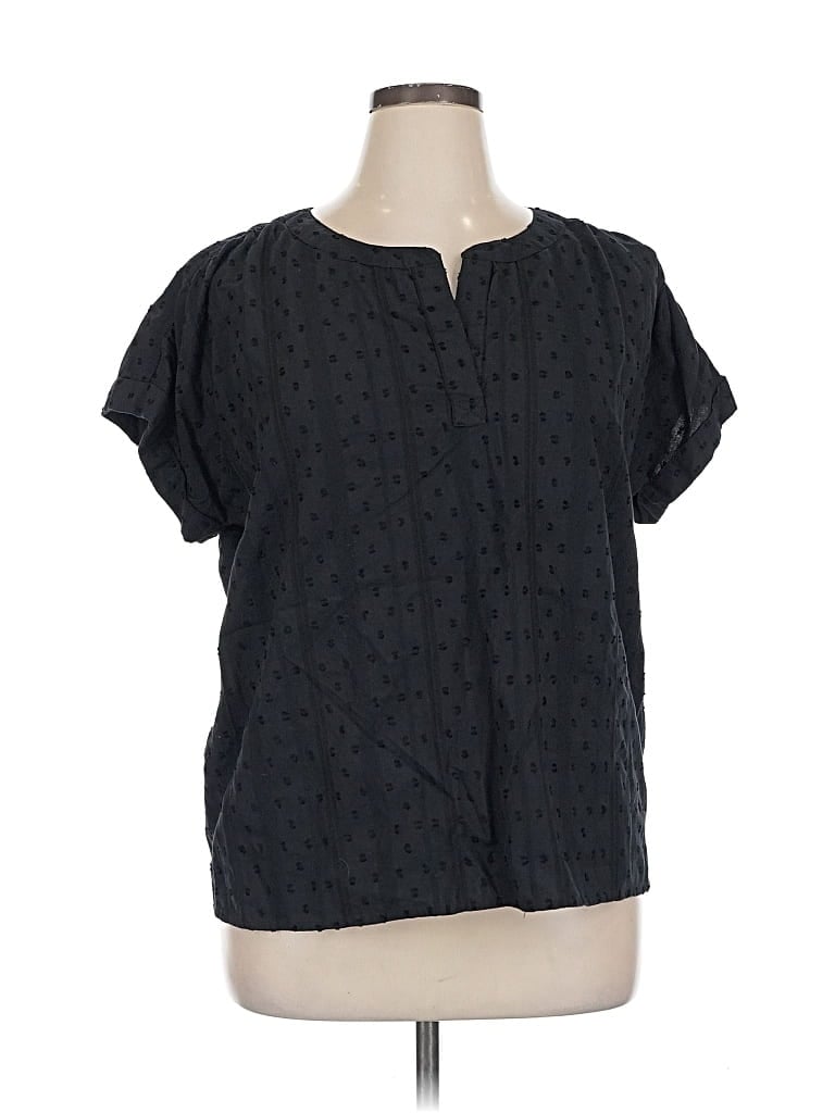 STYLE & CO Pre-owned Short Sleeve Blouse In Black