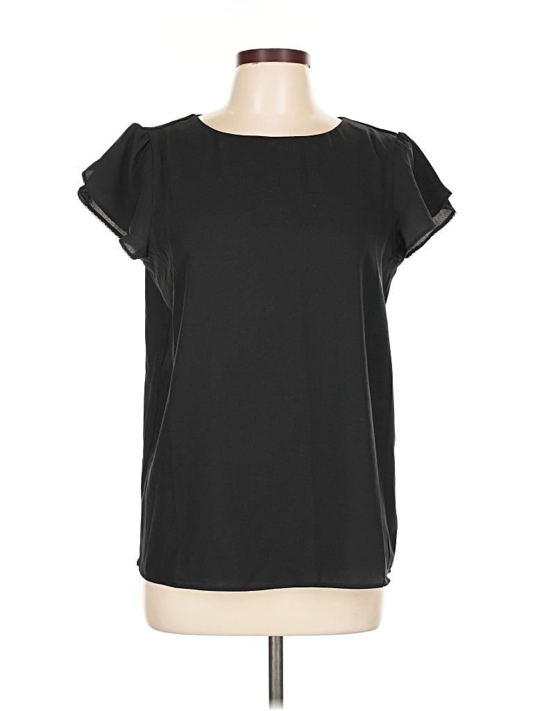 Click to view more detailed imagery on our partner's website Pre-owned Lands' End Short Sleeve Blouse In Black