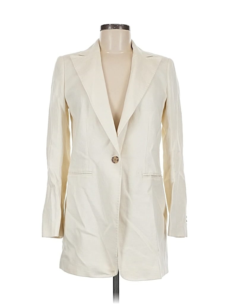 Pre-owned Lafayette 148 Blazer Jacket In White