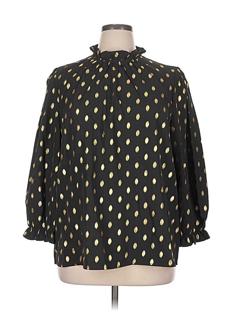 Pre-owned Unbranded 3/4 Sleeve Blouse In Black