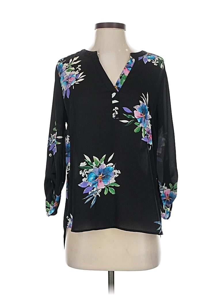 Pre-owned Daniel Rainn 3/4 Sleeve Blouse In Black