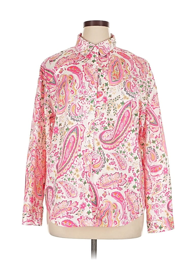 Pre-owned Unbranded Long Sleeve Button Down Shirt In Pink