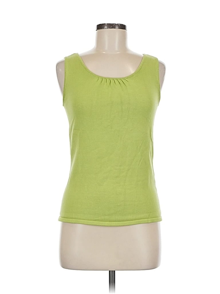 Pre-owned Tahari By Asl Sleeveless Top Green Scoop Neck Tops