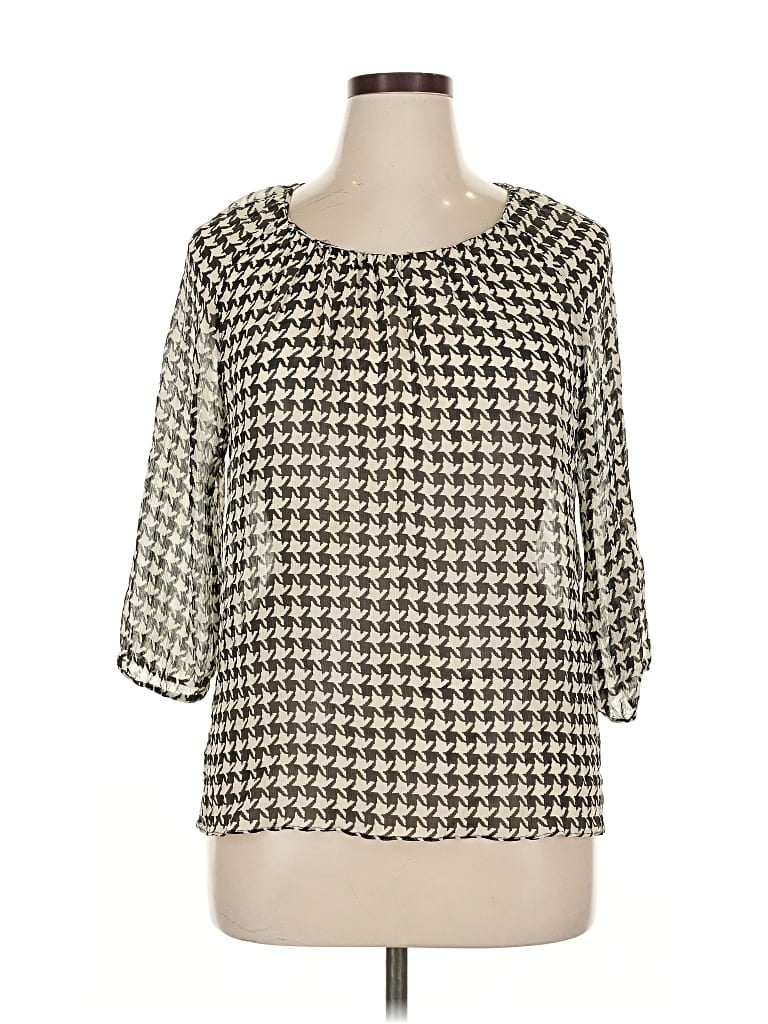 Pre-owned Talbots 3/4 Sleeve Blouse In White