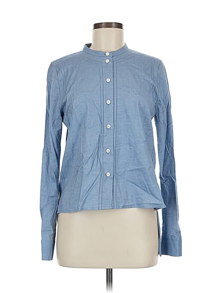 Pre-owned Veronica Beard Long Sleeve Button Down Shirt In Blue