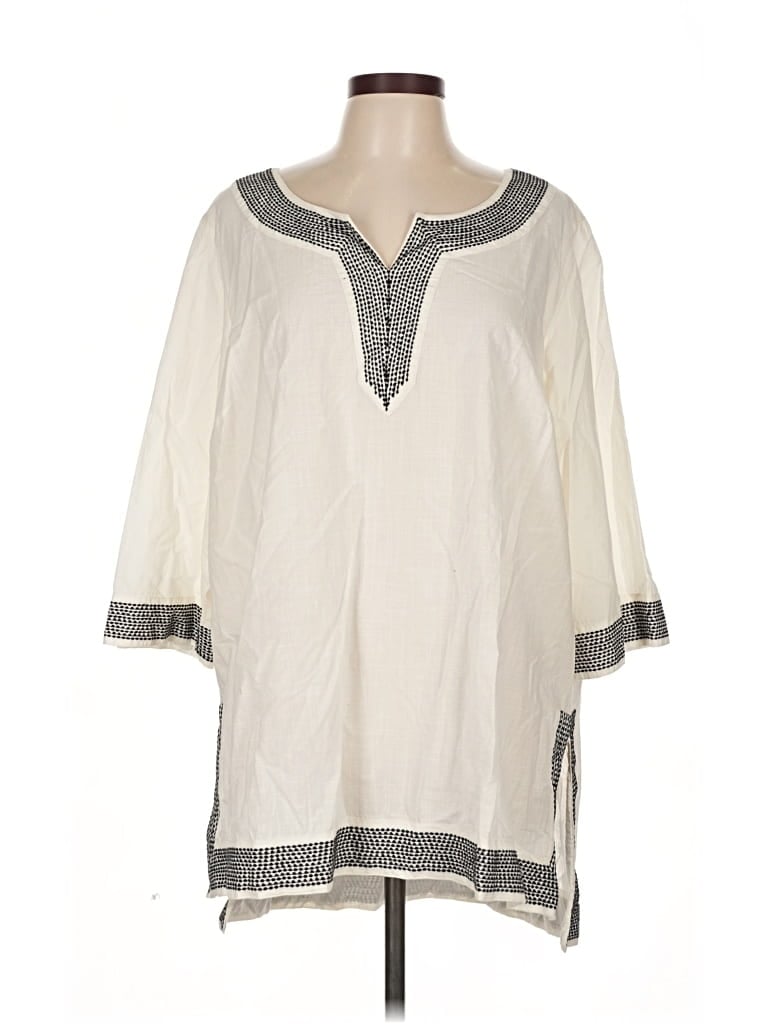 ELLOS Pre-owned 3/4 Sleeve Blouse In White