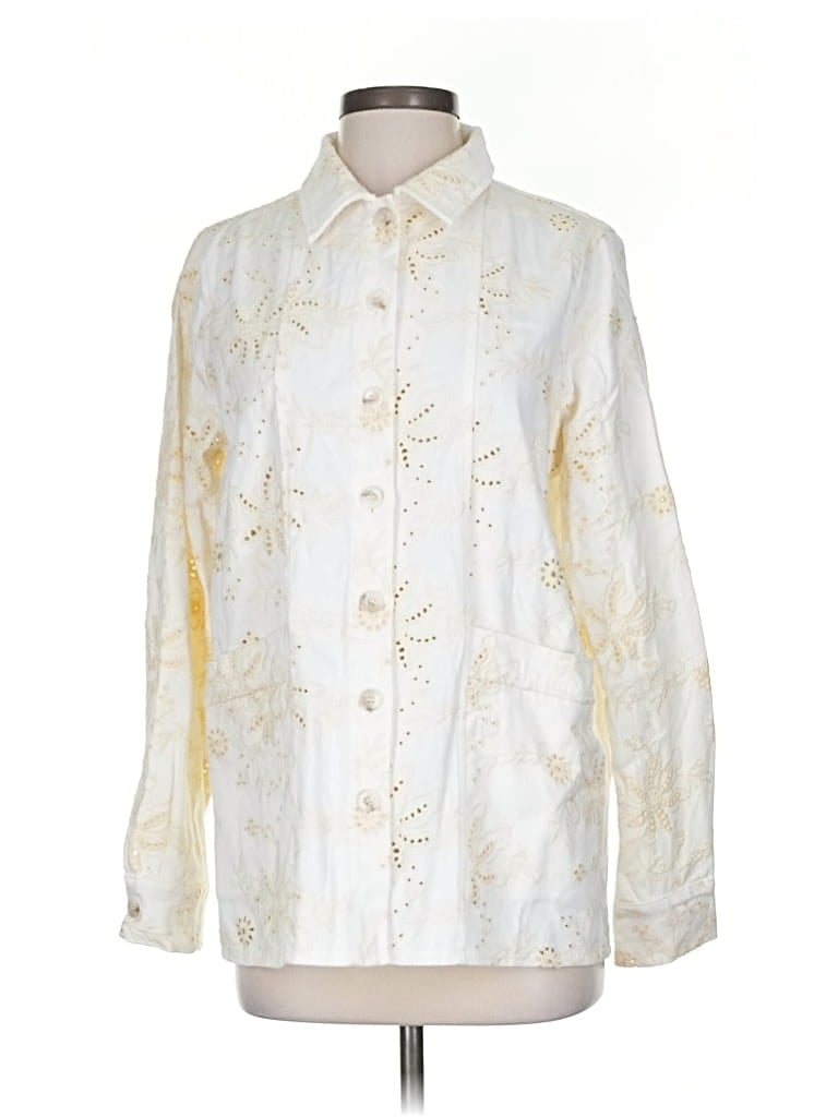 Pre-owned Solitaire Raincoat In White