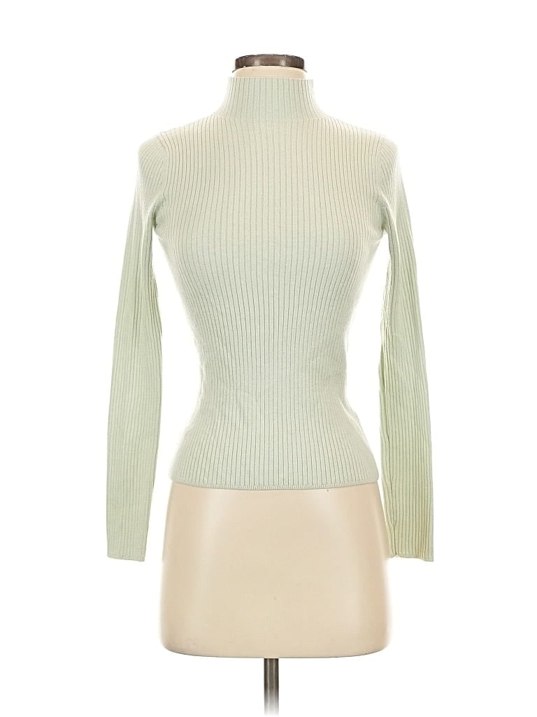 Pre-owned Uniqlo Long Sleeve Top Green Turtleneck Tops
