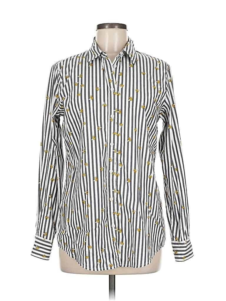 Pre-owned Banana Republic Long Sleeve Button Down Shirt In Silver