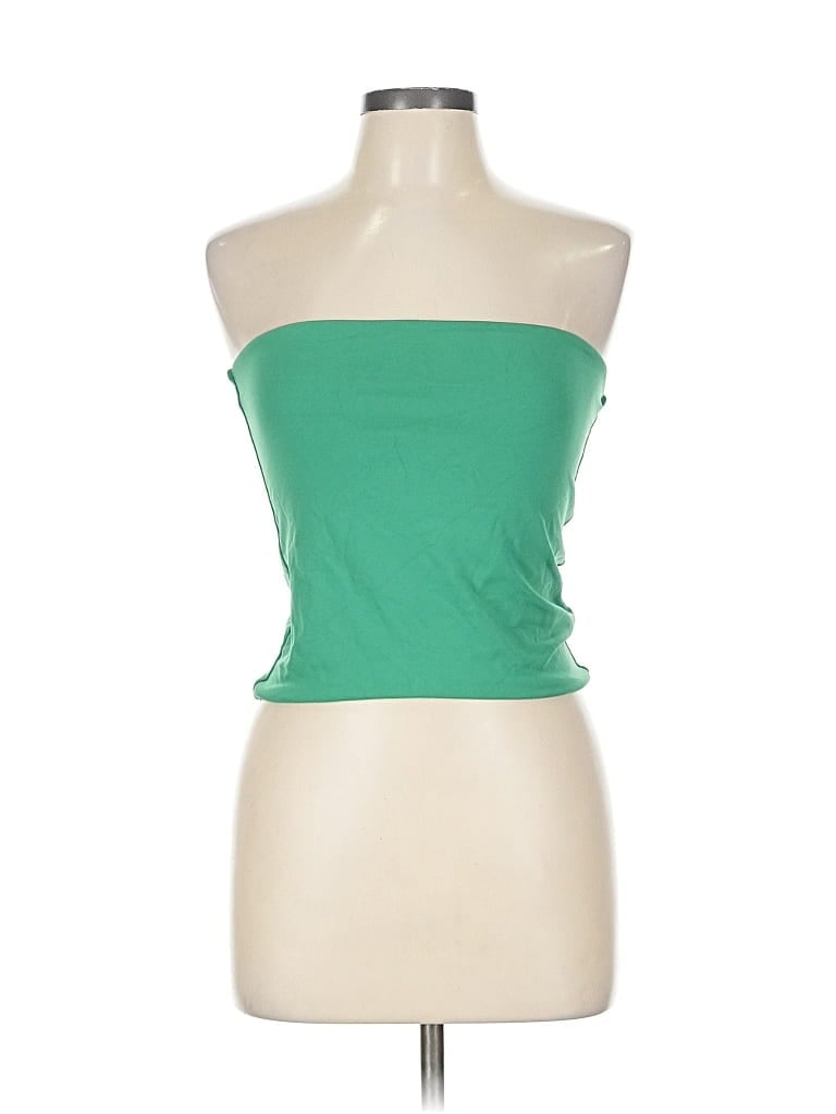 Pre-owned Babaton Tube Top Green Strapless Neckline Tops