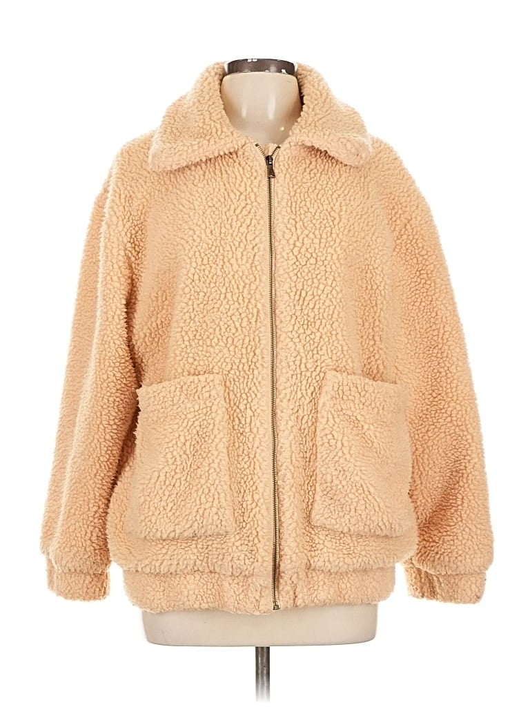 Pre-owned Elodie Faux Fur Jacket In Brown