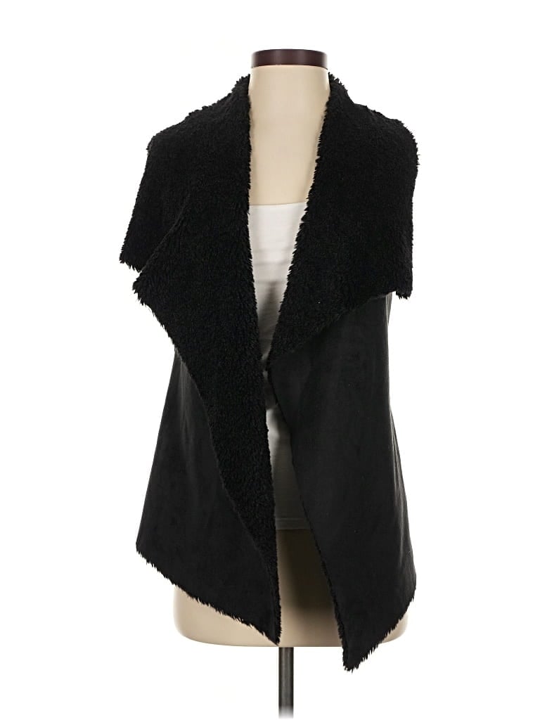 Pre-owned Romeo & Juliet Couture Faux Fur Vest In Black