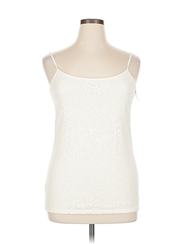 Pre-owned Ann Taylor Loft Outlet Sleeveless Top Ivory Sweetheart Neckline Tops In White
