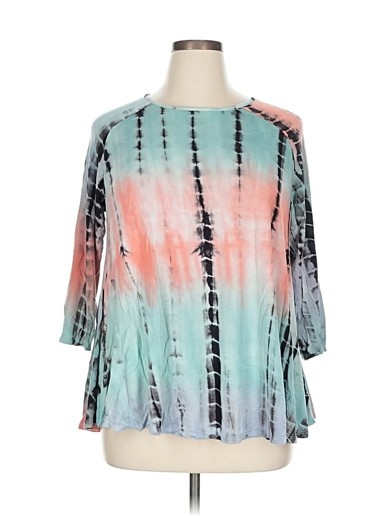 Pre-owned Kim & Cami 3/4 Sleeve Blouse In Blue