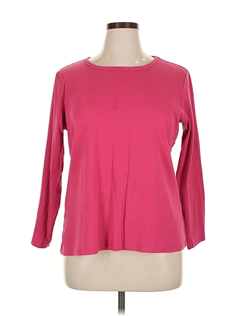 Pre-owned St. John's Bay 3/4 Sleeve T-shirt In Pink