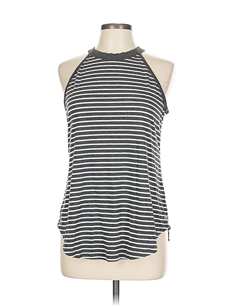 Pre-owned Yogalicious Tank Top Gray Halter Neckline Tops