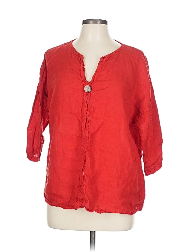 Pre-owned Assorted Brands 3/4 Sleeve Blouse In Red