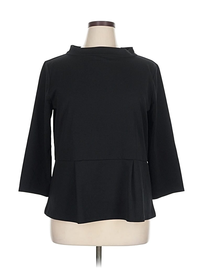 Pre-owned Ann Taylor Factory 3/4 Sleeve Top Black Cowl Neck Tops