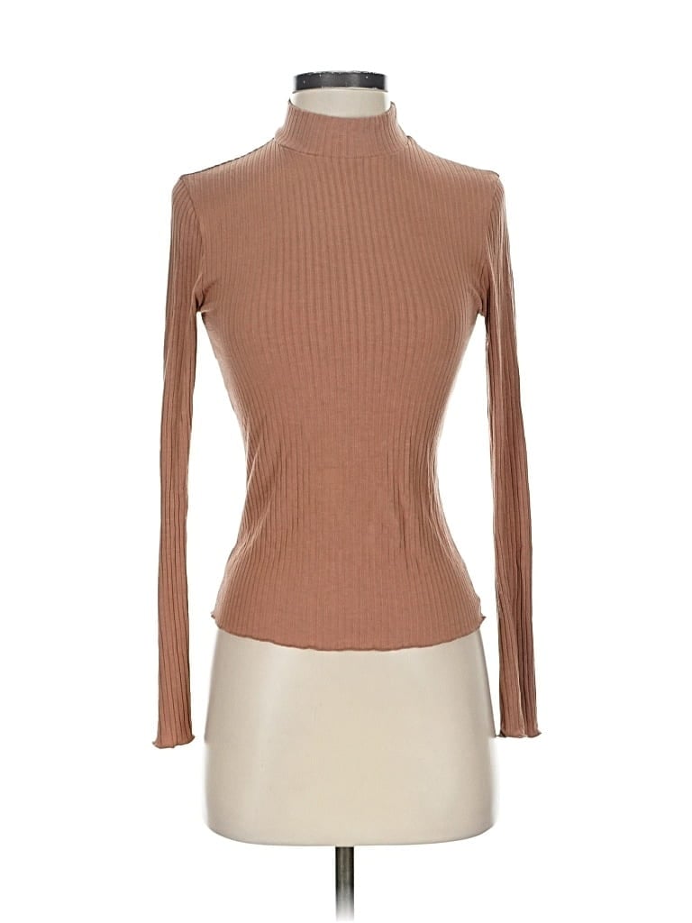 Pre-owned Only Hearts Long Sleeve Turtleneck In Brown