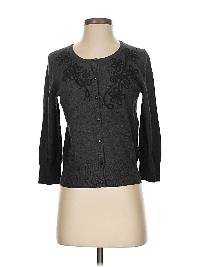 CABLE & GAUGE Pre-owned Cardigan Sweater In Gray