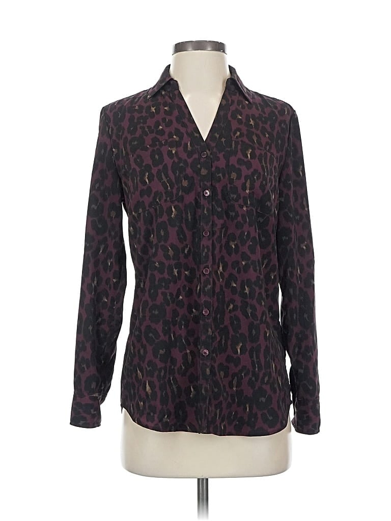 Pre-owned Talbots Long Sleeve Blouse In Burgundy