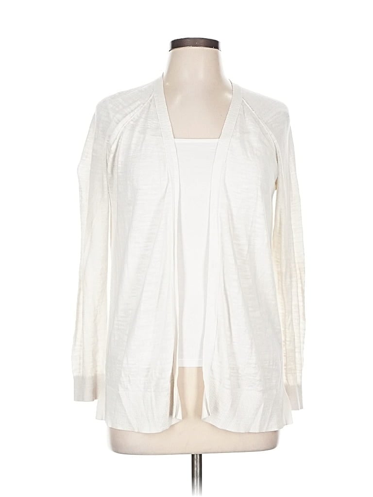 Pre-owned Ann Taylor Loft Outlet Cardigan Sweater In White