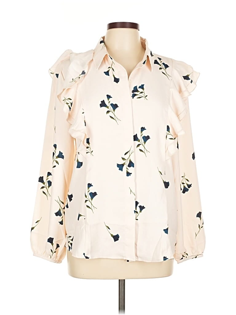 Pre-owned Unbranded Long Sleeve Blouse In White