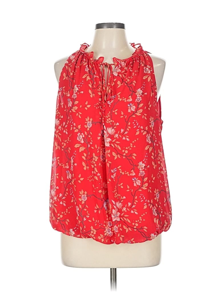 Pre-owned Max Studio Sleeveless Blouse In Red