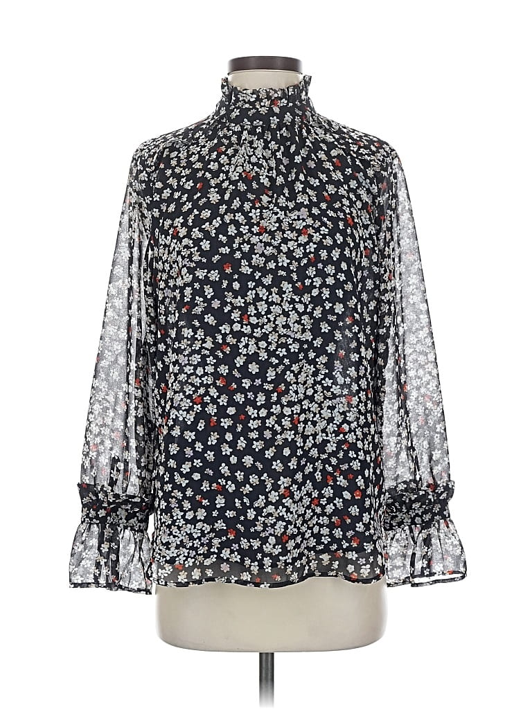 Pre-owned Ann Taylor Long Sleeve Blouse In Blue